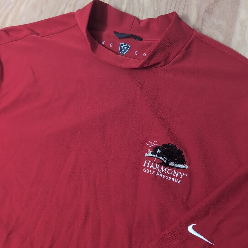 Nike Golf Polo Harmony Golf Preserve Men's Large Red Performance Premium Fabric